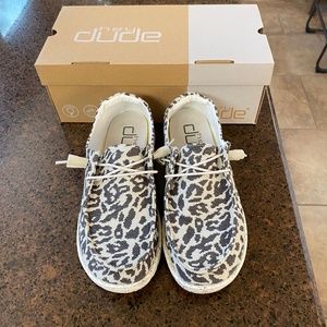HEY DUDES WOMEN'S WOVEN CHEETAH GREY "WENDY"